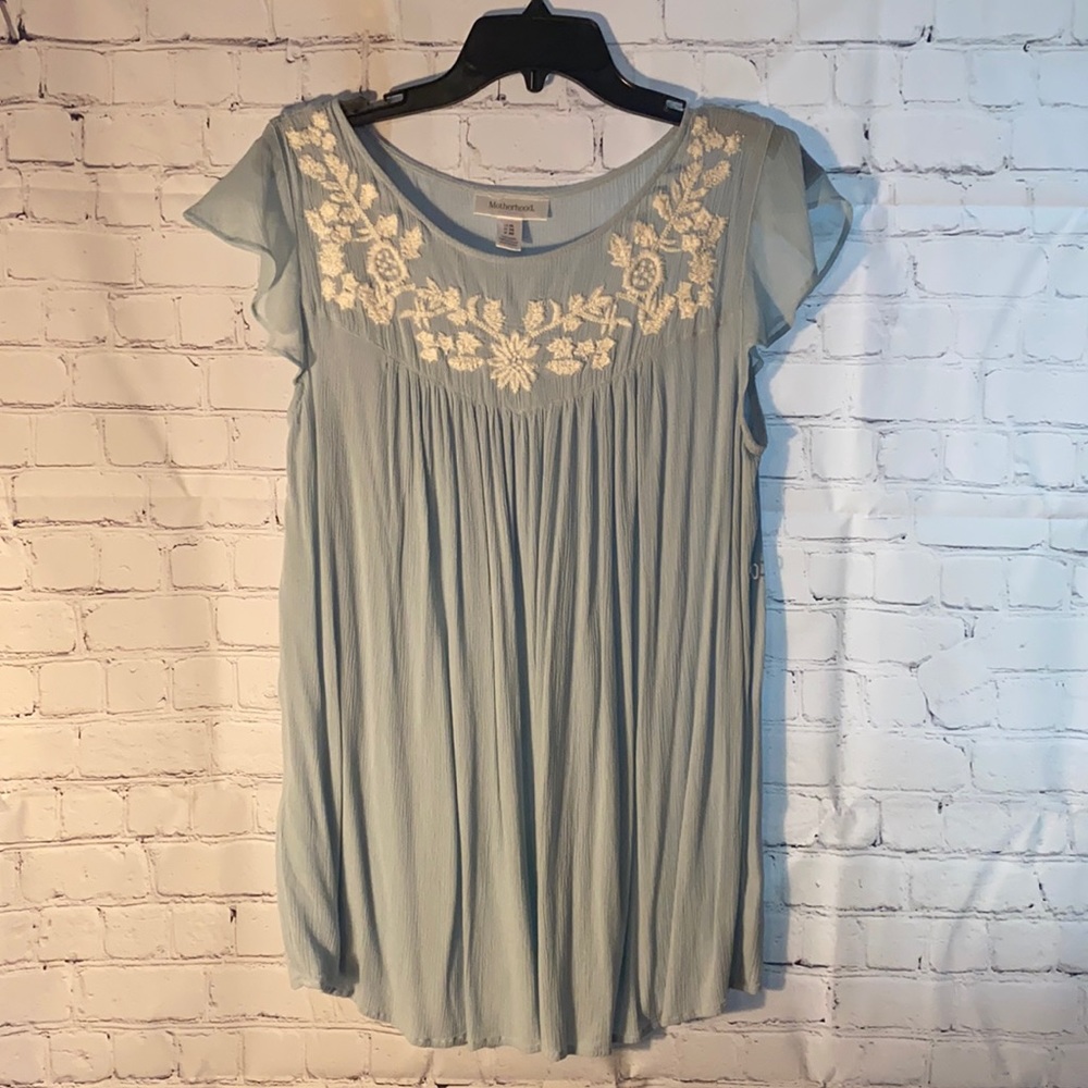 Light Blue Maternity Top